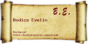 Bodics Evelin névjegykártya
